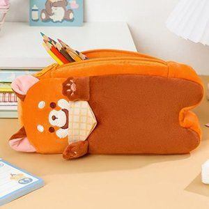 Red Panda Plush Pencil Case | Kawaii School Pouch Office Organizer Storage